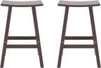 WestinTrends Malibu 2 Piece Set of 29 Height Outdoor/Patio Saddle bar stools, Dark Brown