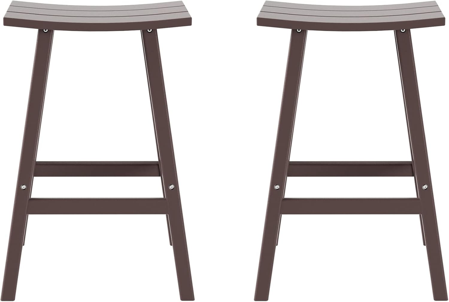 WestinTrends Malibu 2 Piece Set of 29 Height Outdoor/Patio Saddle bar stools, Dark Brown