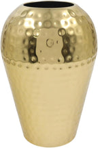 Hosley's 10" High Gold Finish Hammered Metal Vase – Elegant Gift for Floral Arrangements, Weddings, Special Events, Aromatherapy, Spa, Reiki, Meditation