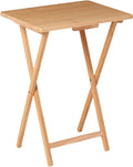 Rubberwood Folding Tray Table, Natural, 19" x 14.5" x 26"