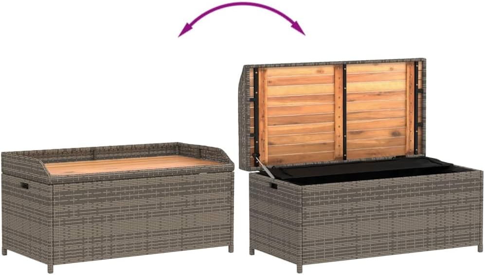 Modern Design Outdoor Storage Bench Seats, Patio Stylish Storage Bench for Backyard, Poolside, Balcony, Garden, 39.4" x 19.7" x 20.5",-311