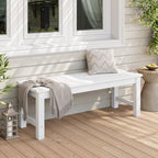 Stoog Outdoor Bench, 2-Person Patio Backless Bench, All-Weather HIPS Garden Bench with 800 lbs Weight Capacity, Never Rot or Fade, for Backyard, Porch and Park, White