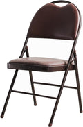 Foldable Chair -Metal Guest Chairs,Office Desk Event Chairs,Video Game Chairs,Durable Steel Frame,Scratch Resistant(Browns)