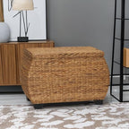 Household Essentials Large Curved Wicker Storage Chest with Liner | Water Hyacinth, Natural
