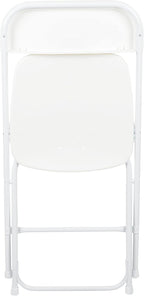 Flash Furniture Hercules Set of 10 Indoor/Outdoor Heavy-Duty Plastic Folding Chairs, Foldable Commercial Stacking Chairs with 650-lb. Static Weight Capacity, White