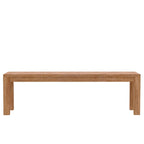 Aiden Solid Pine and Plywood Dining Bench, Weathered Natural