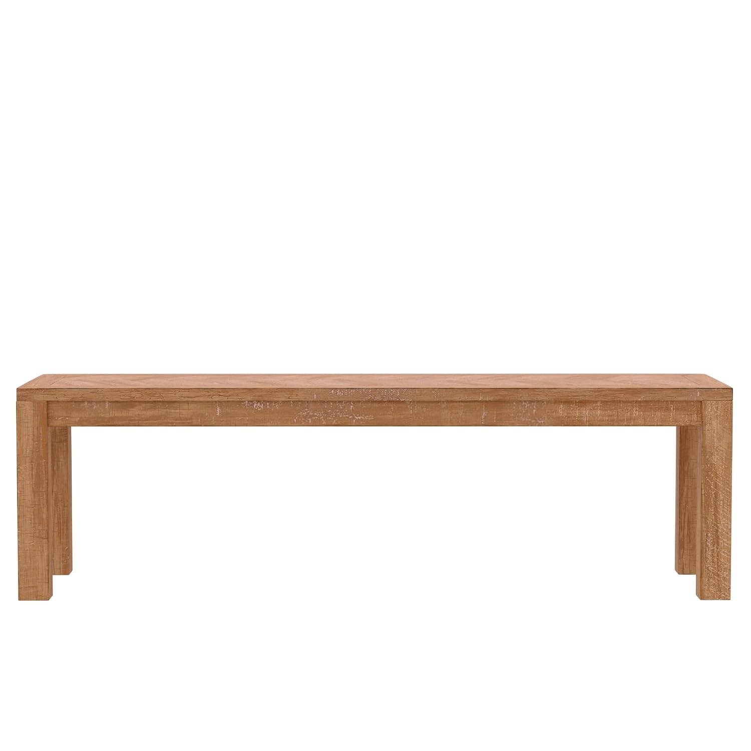 Aiden Solid Pine and Plywood Dining Bench, Weathered Natural