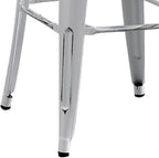 AC Pacific 30” Metal Backless Barstool Set of 2 – Country Rustic Style, Lightweight & Sturdy Build, Easy Assembly – Distressed Snow White