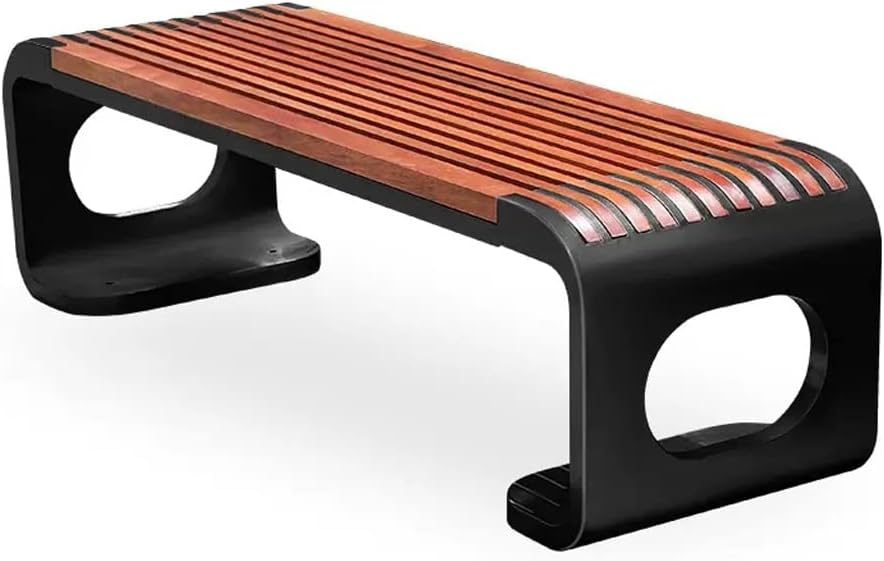 Patio Benches for Outdoors Outdoor Park Chair Garden Solid Wood Leisure Home Open-air Seat Stainless Steel Rest Bench Garden Benches for Outdoors