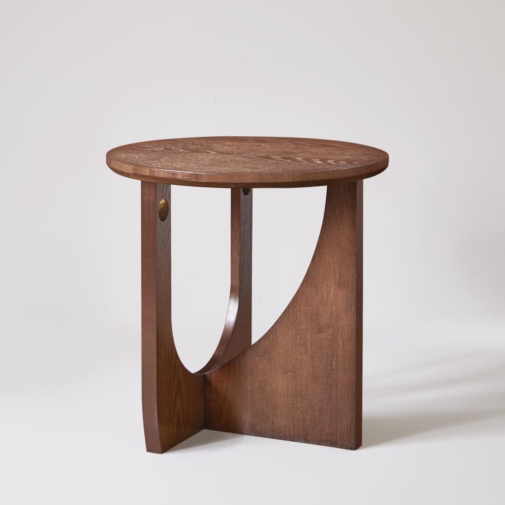 Solid Wood Side Table, End Table, Rustic Center Table, Simple Accent Table for Living Room, Round Design