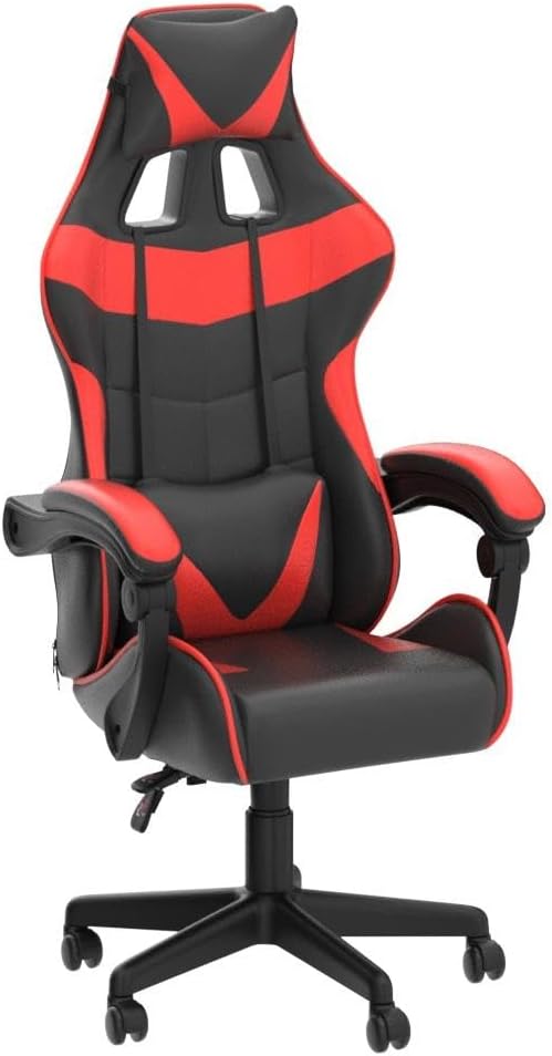 Soontrans Red Gaming Chair,Ergonomic Gamer Chair,Racing Game Chair,PC Computer Chair with High-Back,Adjustable Headrest and Lumbar Support