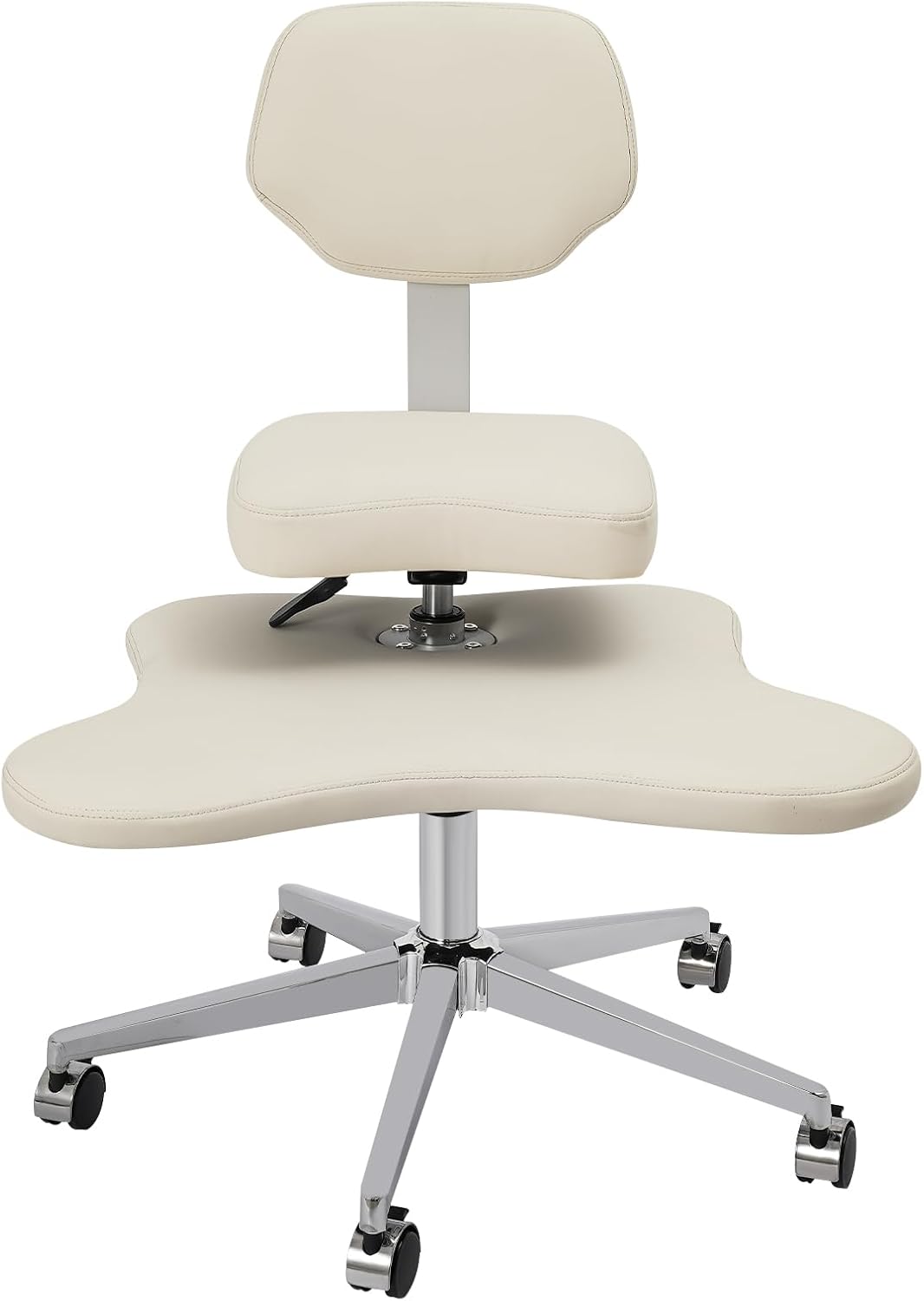 Cross Legged Chair, Adjustable Meditation Chair with Wheels, 360° Swivel Seat & Footrest for Yoga Office