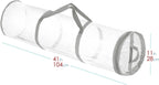 Hearth & Harbor Wrapping Paper Storage Container - Clear Wrapping Paper Holder Fits Up To 14 Rolls of 40" - Tear Proof Gift Wrap Organizer - Premium Bag for Easy Carrying, Silver