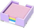 WINFFOR Acrylic Notepad Holder Dispenser - 3x3 in Sticky Note Memo Holder for Desk Organizer (W/O Pads) Office Desk Accessories School Supplies, Purple