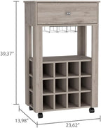 Mid-Century Storage Cabinet, 1-Drawer 12-Bottle Wine Cabinet, for Kitchen Living Room Entryway,for Kitchen Home