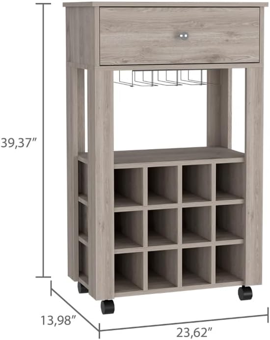 Mid-Century Storage Cabinet, 1-Drawer 12-Bottle Wine Cabinet, for Kitchen Living Room Entryway,for Kitchen Home