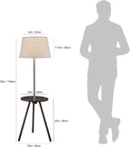 57" Round Sofa Side Table W/Lamp and Power Station 1.56/9.9 Metal Charging Living Room Decor