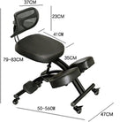 Ergonomic Kneeling Chair with Adjustable Back Support & Wheels, Posture Correction Desk Chair for Home Office to Relieve Back Pain
