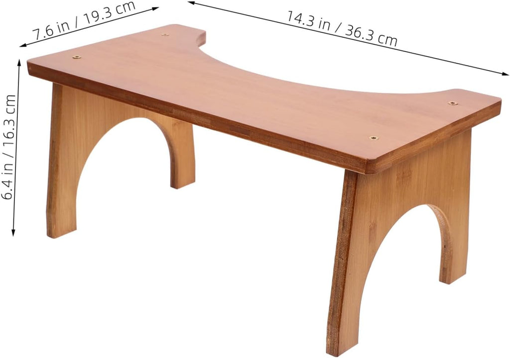 Bamboo Toilet Stool for Boys Girls Non-Slip Bathroom Step Stool Portable Potty Footstool for Easy Toilet Access