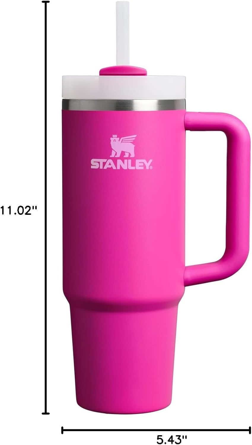STANLEY Quencher H2.0 Tumbler with Handle and Straw 30 oz | Flowstate 3-Position Lid | Cup Holder Compatible for Travel | Insulated Stainless Steel Cup | BPA-Free | Violet Blossom