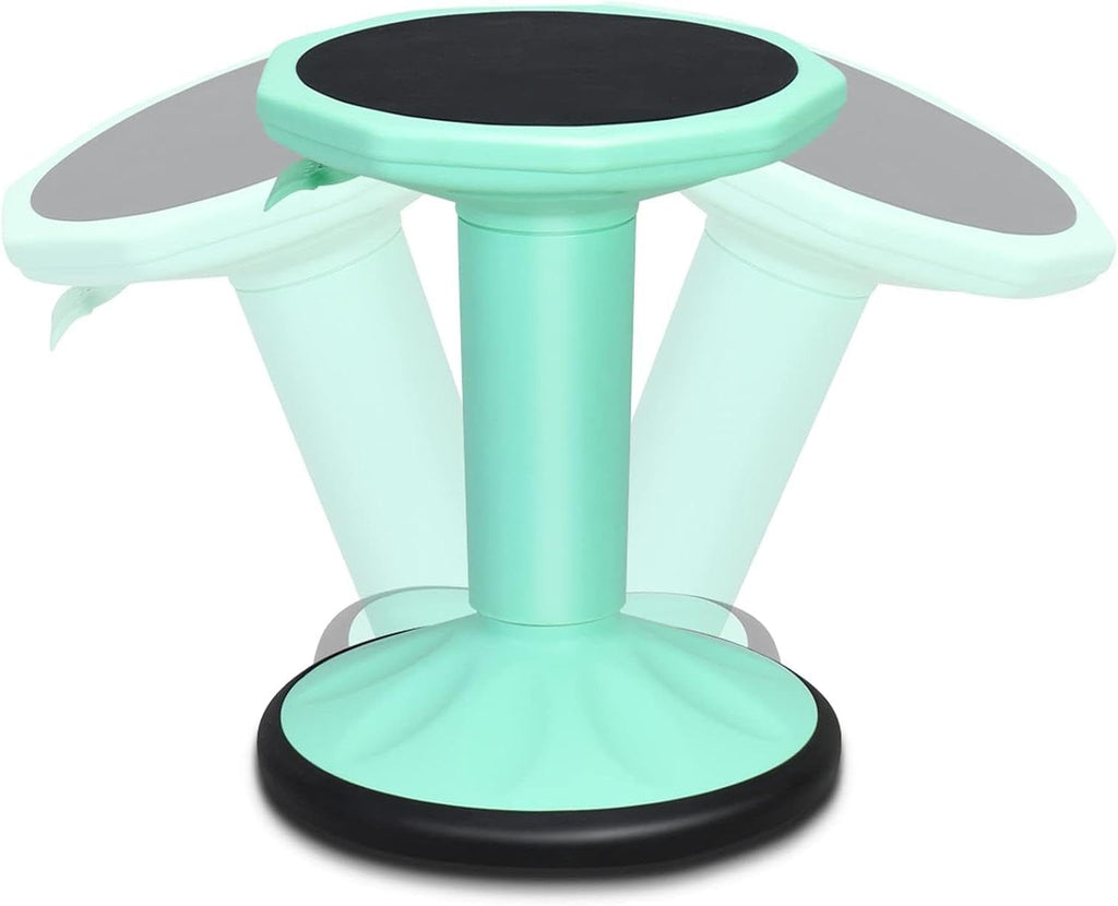 Byroce Kids Adjustable Wobble Stool, 24” Active Learning Classroom Seat, Non-Skid Wiggle Chairs Improve Posture, Focus & Help ADHD/ADD, Flexible Student Wobble Stool for Classroom Seating (Green)