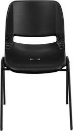 Flash Furniture Hercules Series Ergonomic Lightweight Shell School Chairs, Plastic Stacking Chairs, Set of 5, Black