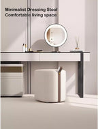 Luxury Makeup Stool Chair for Girls' Bedroom, Scandinavian Footrest & Shoe Bench, Small Square Short Dresser Chair in White - Stylish Living Room & Furniture,Khaki C-One Size