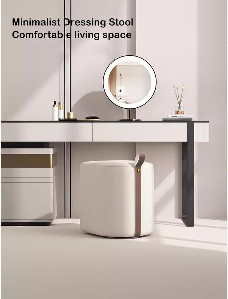 Makeup Stool Dresser Chair for Girls Bedroom Light Luxury Shoe Bench Living Room Foot Stools Scandinavian Small Square Short Chair in Blue