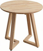 Round Coffee Table Wood Sofa Side Table Small Tea Tables Snack Desk for Living Room Balcony Apartment Heavy Duty(Natural,M)