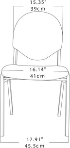 Realspace® Banquet Padded Fabric Seat, Fabric Back Stacking Chair 17 9/10" Seat Width, Black Seat/Black Frame, Quantity: 1