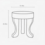 Rustic Round Wooden End Table, 13.5" H Dark Brown Solid Wood Accent Side Table with Sculptural Legs, Bedroom, Patio,