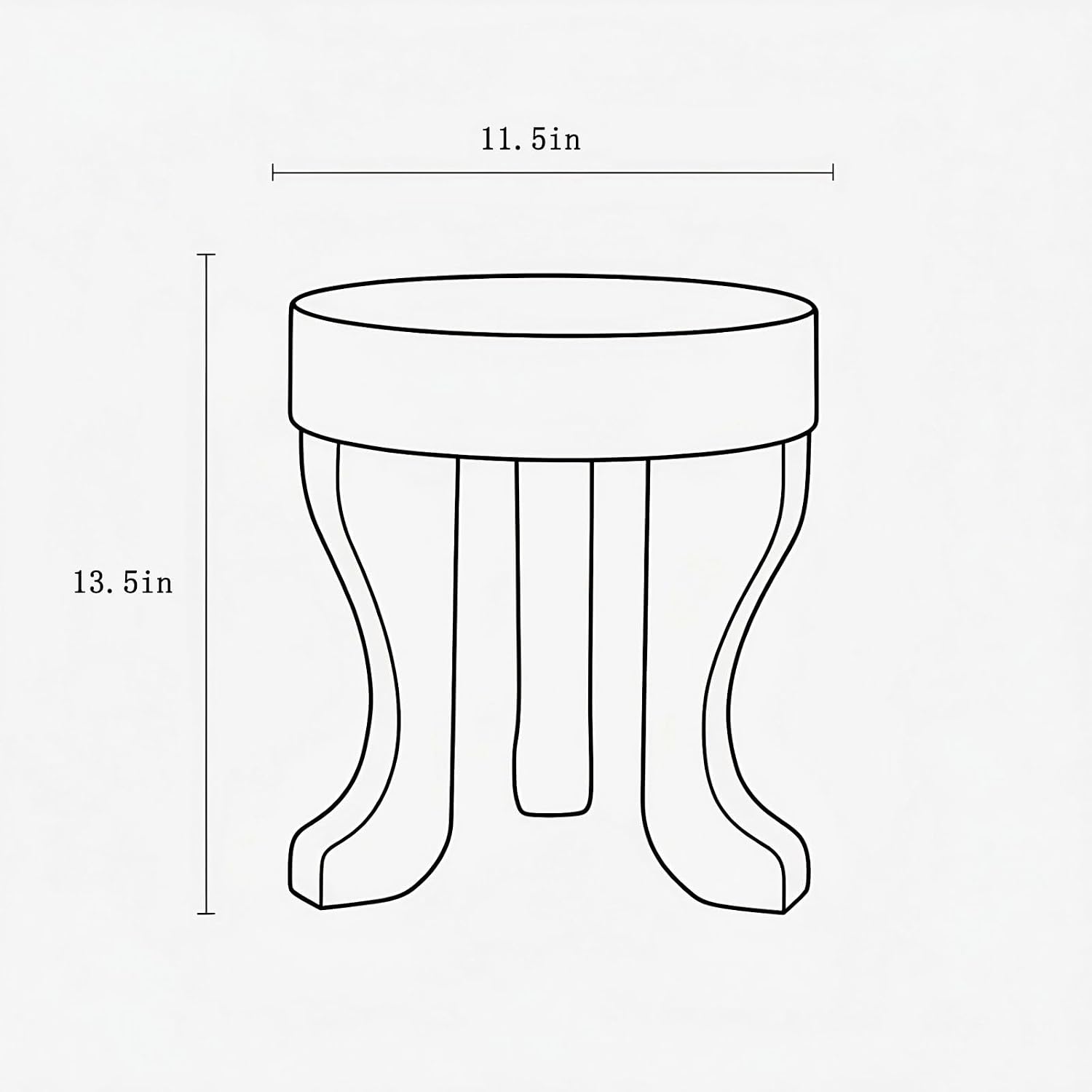 Rustic Round Wooden End Table, 13.5" H Dark Brown Solid Wood Accent Side Table with Sculptural Legs, Bedroom, Patio,