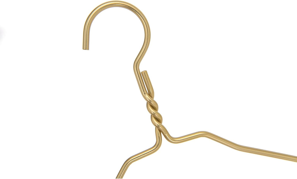 Beautiful Gold Aluminum Metal Suit Hangers Heavy Duty Coat Hangers (12" Kids/Toddlers Size - 100 Pack)