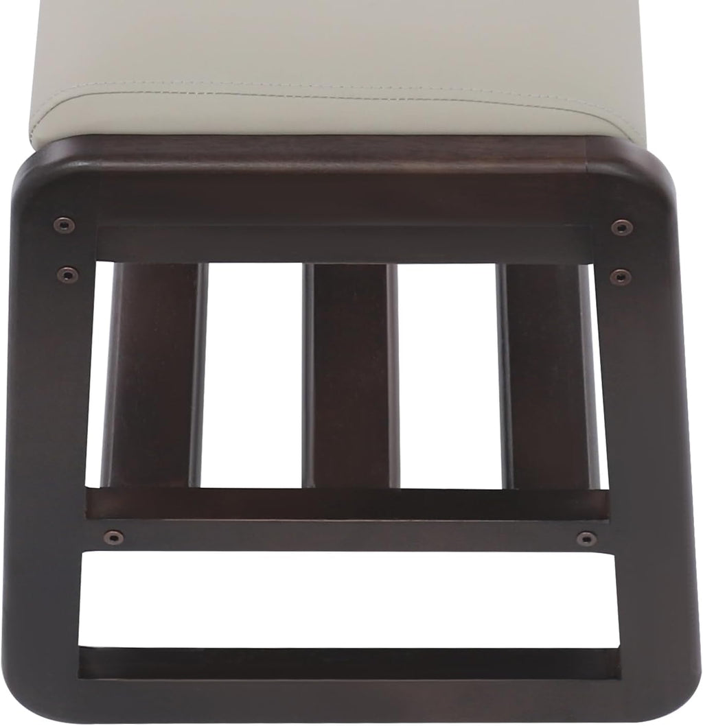 Shoe Rack Bench with Cushion, 2-Tier Storage Bench for Entryway, Wooden Shoe Organizer Bench with Hidden Storage & Comfortable Seat for Living Room, Bedroom, Hallway (Walnut Color+ Beige)