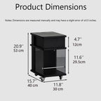 Wooden Night Stand, Minimalist Design Black Bedside Table with Open Storage, Modern End Table with Drawers for Living Room and Bedroom