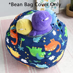 YuppieLife Kids Storage Bean Bag Cover（No Filling）Toy Organizer|Carrying Handle Sofa|Available for Kids and Teenager|Cuddle Chair|Machine Washable and Durable（27“,Dinosaur）