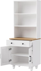 Farmhouse Storage Cabinet, Modern Kitchen Pantry Cabinet with Adjustable Shelves, 5 Tier Bookshelf for Living Room,for Kitchen Home