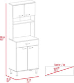 Pantry Cabinet 67" H, Four Doors, One Drawer, Ideal for Kitchens and Dining Rooms, White