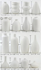 Set of 16 White Ceramic Bud Vases, Minimalist Boho Small Pampas Grass Flower Vase for Farmhouse Home Decor, Wedding Centerpiece, Shelf and Table Decoration