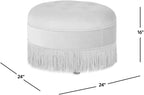 Jennifer Taylor Home Yolanda 24" Round Upholstered Accent Ottoman, Burnt Orange Performance Velvet