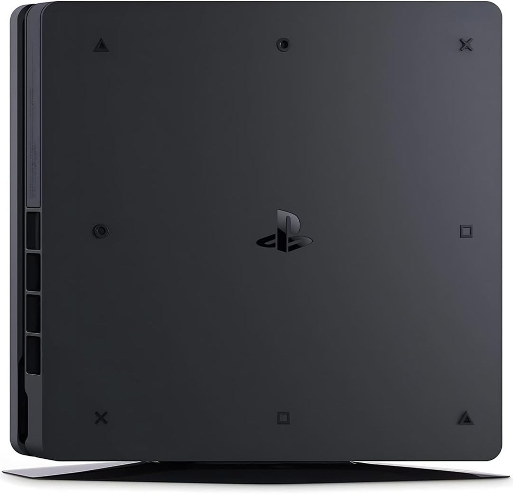PlayStation 4 Slim 1TB Console Bundle - Includes the PS4 Console Slim 1TB, 2 Dualshock PS4 Wireless Controllers, MicroUSB Charging Cable, HDMI cable, Wired Earbuds and Microfiber Cloth (Renewed)