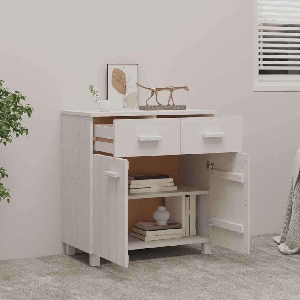 White Solid Pine Wood Sideboard with Matte Finish, 31.1 x 15.7 x 31.5 Inches, Modern Storage Cabinet for Living Room Dining Room, 4 Drawers and Spacious Surface, Durable