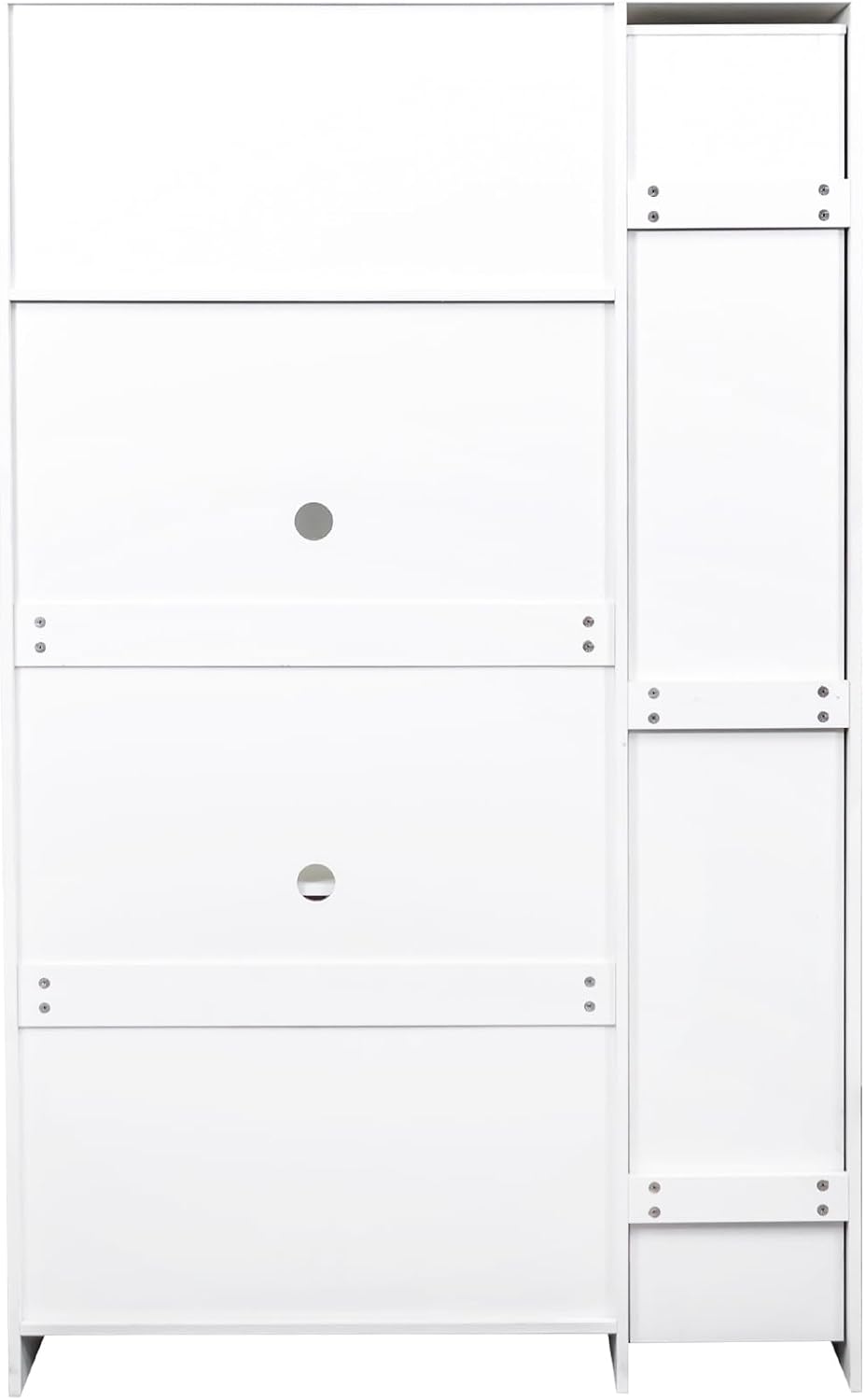 ZeHuoGe Kitchen Pantry Cabinet with Multi-Functional Pull-Out Multi-Tier Storage Shelf, Storage Cabinet with 4 Doors,Pantry Organizers for Kitchen,Dining Room (White)