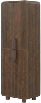 Furnifact Rustic Finish Pantry Cabinet, Durable Construction, Anti-Tip Mechanism, Spacious Storage, Easy Accessibility, Sturdy Frame for Kitchen Organization