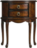 Starlight Canyon Home Oval Side Table with Storage Drawers, Traditional Cherry End Table with Rubberwood and Poplar Frame Construction