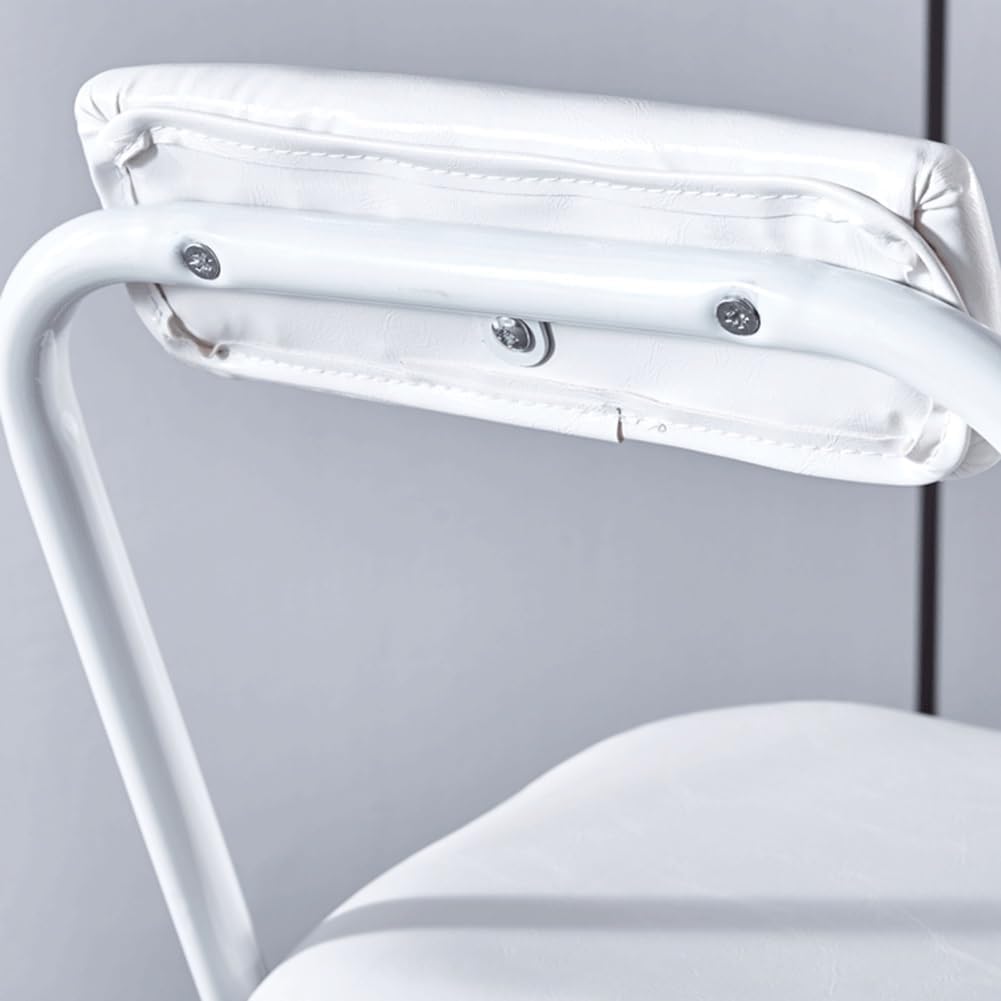Portable Folding Chair with Backrest for Home Office Party White 100kg Capacity(28in/70cm)
