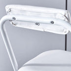 Portable Folding Chair with Backrest for Home Office Party White 100kg Capacity(28in/70cm)