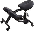 Saddle Chair Office Saddle Kneeling Chair, Adjustable Height Ergonomic Stool for Home, Relieve Pain Mobile Angled Posture Seat with Thick Cushion Pad
