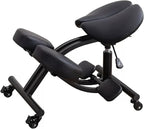 Saddle Chair Office Saddle Kneeling Chair, Adjustable Height Ergonomic Stool for Home, Relieve Pain Mobile Angled Posture Seat with Thick Cushion Pad