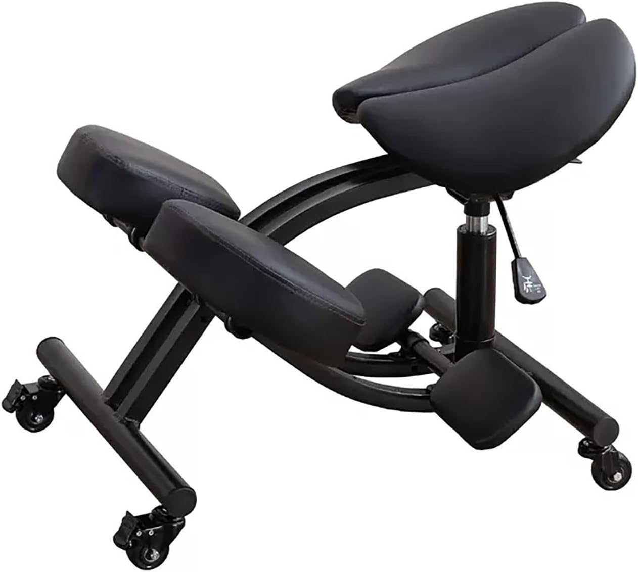 Saddle Chair Office Saddle Kneeling Chair, Adjustable Height Ergonomic Stool for Home, Relieve Pain Mobile Angled Posture Seat with Thick Cushion Pad
